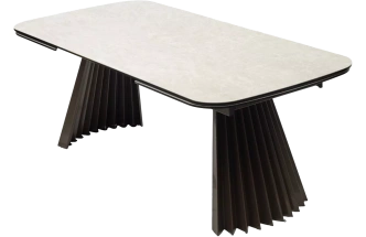 Кухонный стол раздвижной Astrid 200, TL-102 Бежевый мрамор, испанская керамика, Шоколадное золото каркас