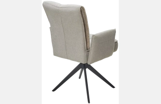 Стул Ponce, мягкий, поворотный, Brego-31 бежевый ткань, XD841-06 коричневый букле, черный каркас