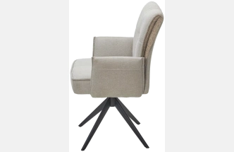 Стул Ponce, мягкий, поворотный, Brego-31 бежевый ткань, XD841-06 коричневый букле, черный каркас