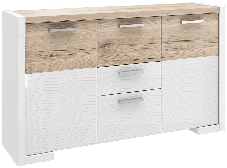 Комод Венето, 126x35, Дуб санремо / Белый