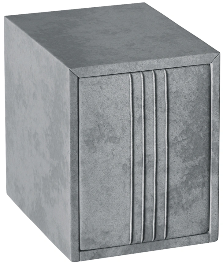 Тумба прикроватная Севилья, мягкая, с ящиками, велюр, тиффани серый