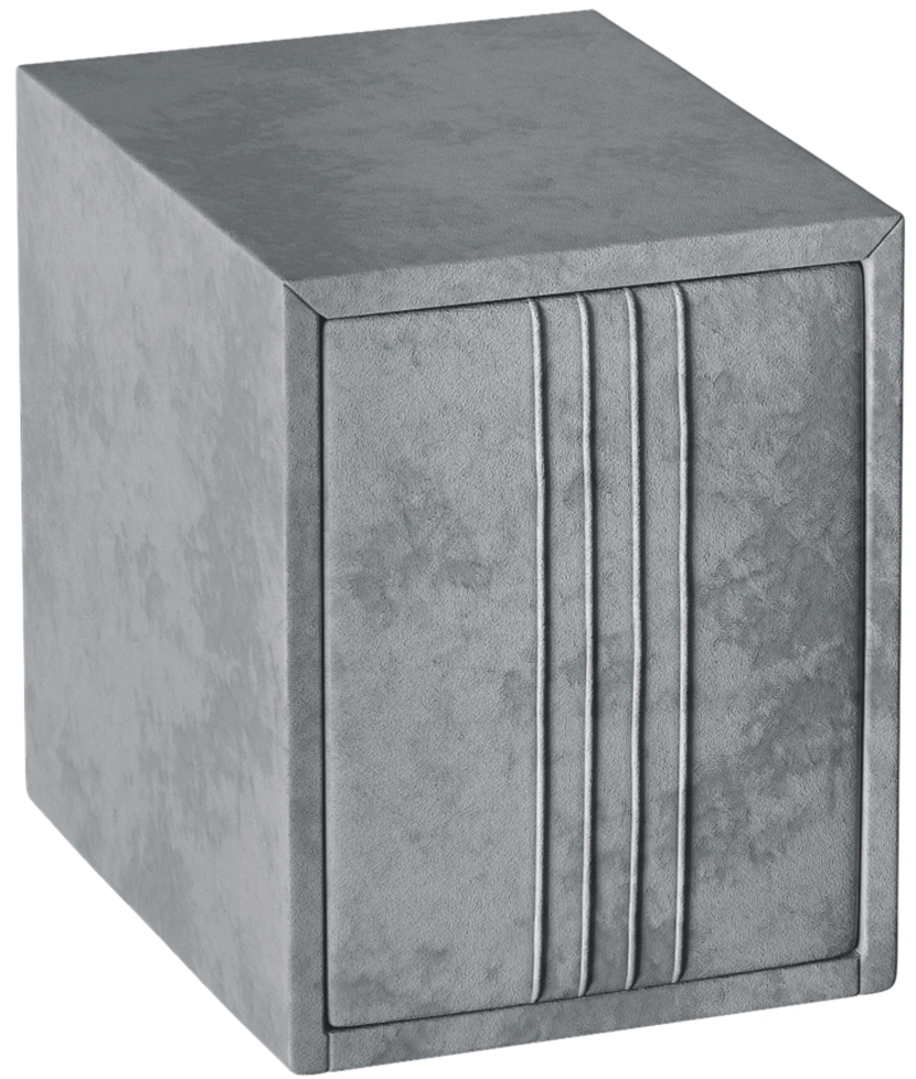 Тумба прикроватная Севилья, мягкая, с ящиками, велюр, тиффани серый