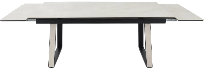 Кухонный обеденный стол Monaco, раздвижной 180, айвори Quadro Bayona ivory natural, каркас черный