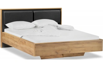 Двуспальная кровать Клауд, 160x200, парящая, дуб крафт золотой / антрацит