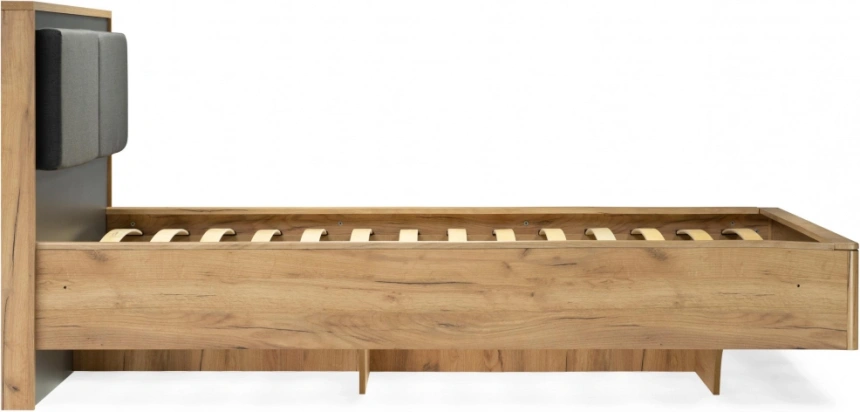 Двуспальная кровать Клауд, 160x200, парящая, дуб крафт золотой / антрацит