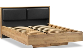 Двуспальная кровать Клауд, 160x200, парящая, дуб крафт золотой / антрацит