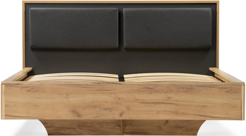 Двуспальная кровать Клауд, 160x200, парящая, дуб крафт золотой / антрацит