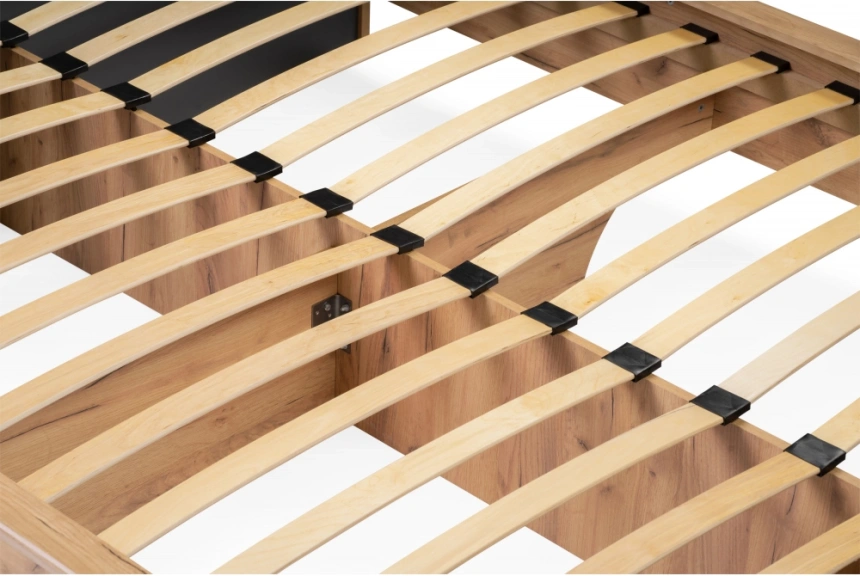 Двуспальная кровать Клауд, 160x200, парящая, дуб крафт золотой / антрацит