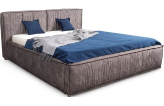 Кровать Чикаго 160, двуспальная, мягкая, аликанте серый