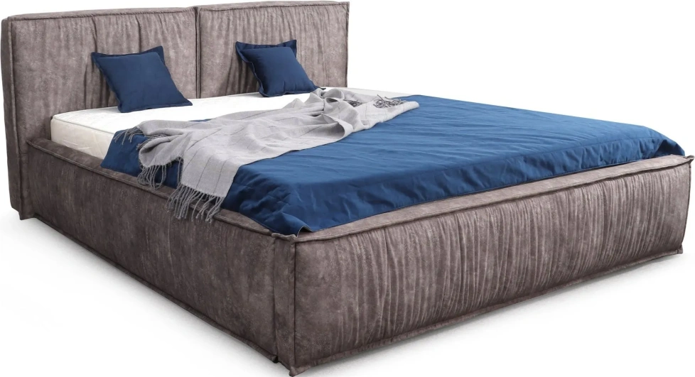 Кровать Чикаго 160, двуспальная, мягкая, аликанте серый