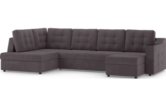 Диван П-образный Невада, модель 020, комплектация 5 левый, Omega 24 (коричневый)