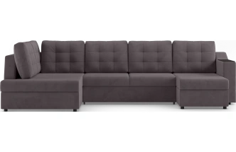 Диван П-образный Невада, модель 020, комплектация 5 левый, Omega 24 (коричневый)