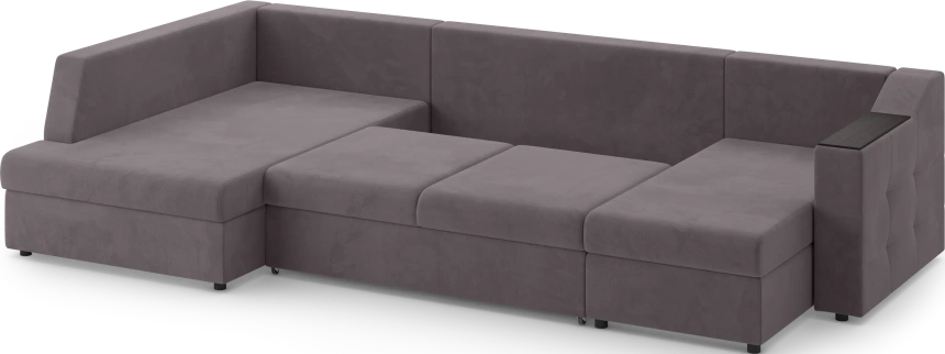 Диван П-образный Невада, модель 020, комплектация 5 левый, Omega 24 (коричневый)