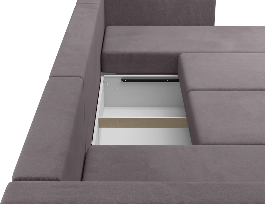 Диван П-образный Невада, модель 020, комплектация 5 левый, Omega 24 (коричневый)