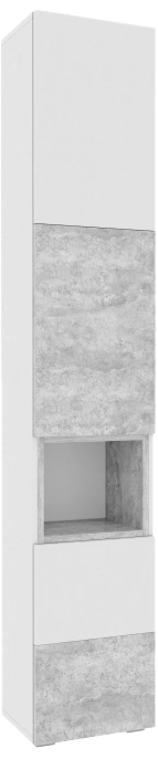 Стеллаж Лонгфорд, белый / бетон светлый