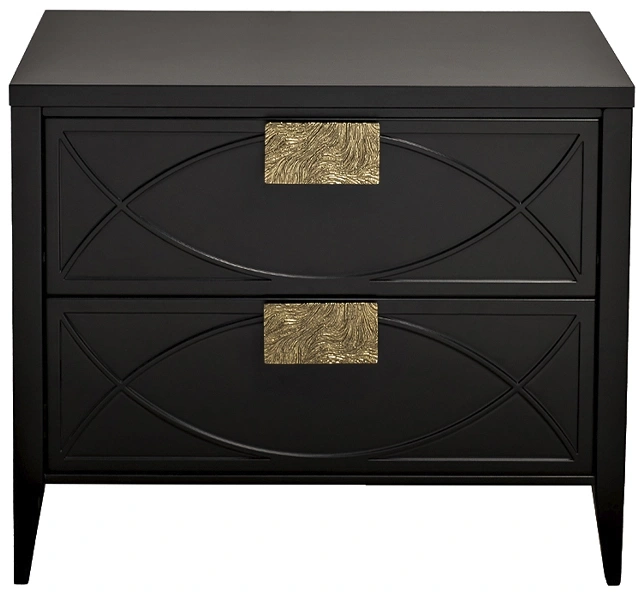 Тумба прикроватная 151SV-00008, с ящиками, черная