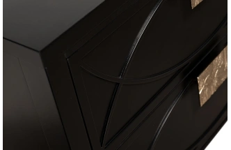 Тумба прикроватная 151SV-00008, с ящиками, черная