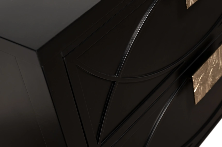 Тумба прикроватная 151SV-00008, с ящиками, черная