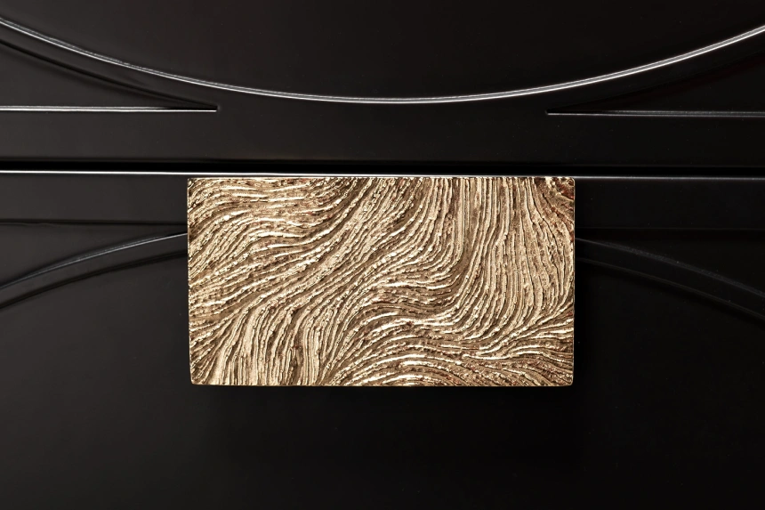 Тумба прикроватная 151SV-00008, с ящиками, черная