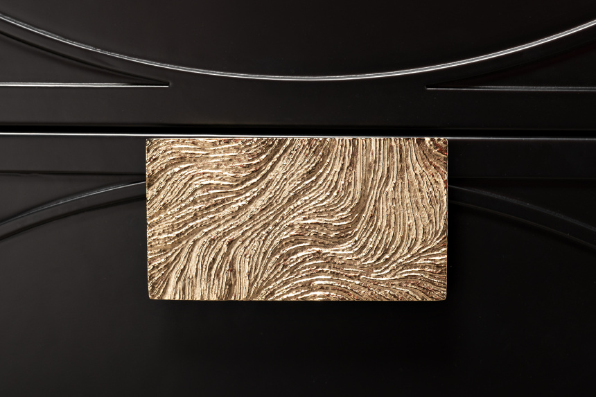 Тумба прикроватная 151SV-00008, с ящиками, черная