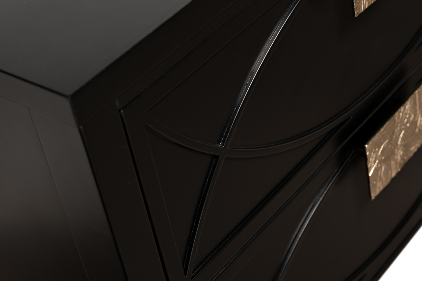 Тумба прикроватная 151SV-00008, с ящиками, черная