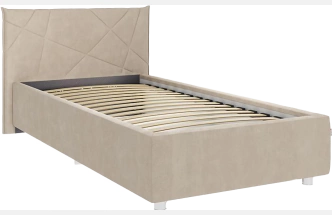 Кровать Бест, 90x200, с подъемным механизмом, велюр капучино