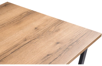 Кухонный стол Лота Лофт, 140x80, ЛДСП, дуб делано темный, каркас матовый черный