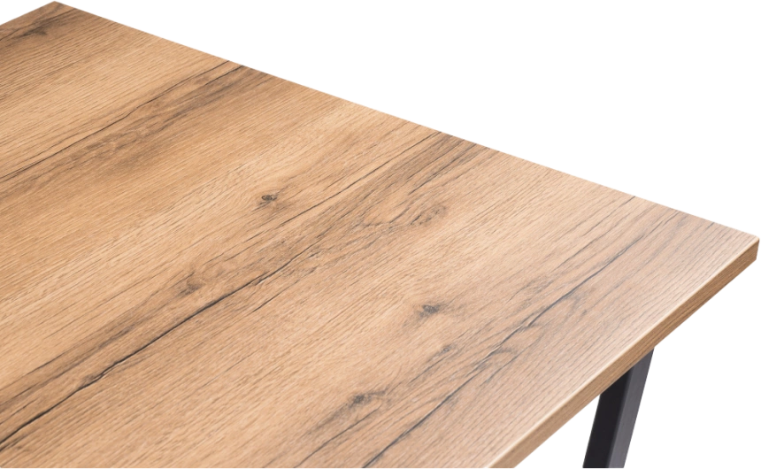 Кухонный стол Лота Лофт, 140x80, ЛДСП, дуб делано темный, каркас матовый черный