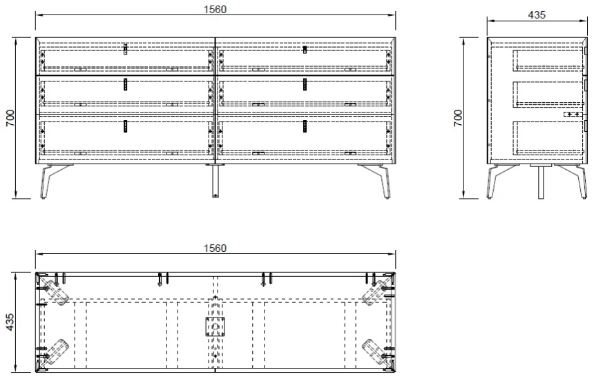  Комод 77IP-CH817/1, с шестью ящиками 