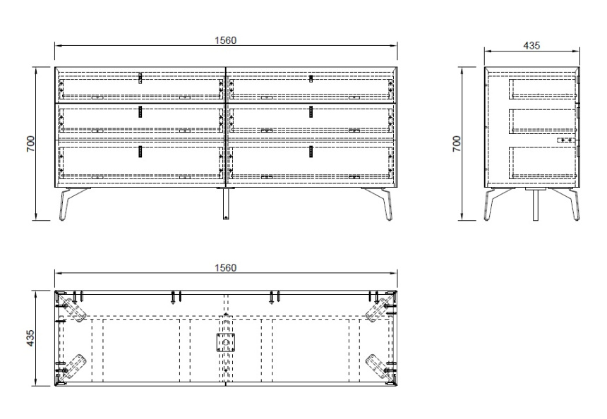  Комод 77IP-CH817/1, с шестью ящиками 