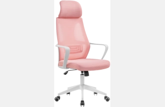 Офисное кресло Golem, с подголовником, pink / white