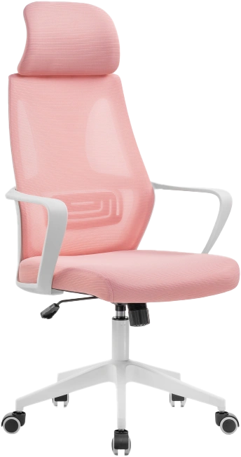 Офисное кресло Golem, с подголовником, pink / white