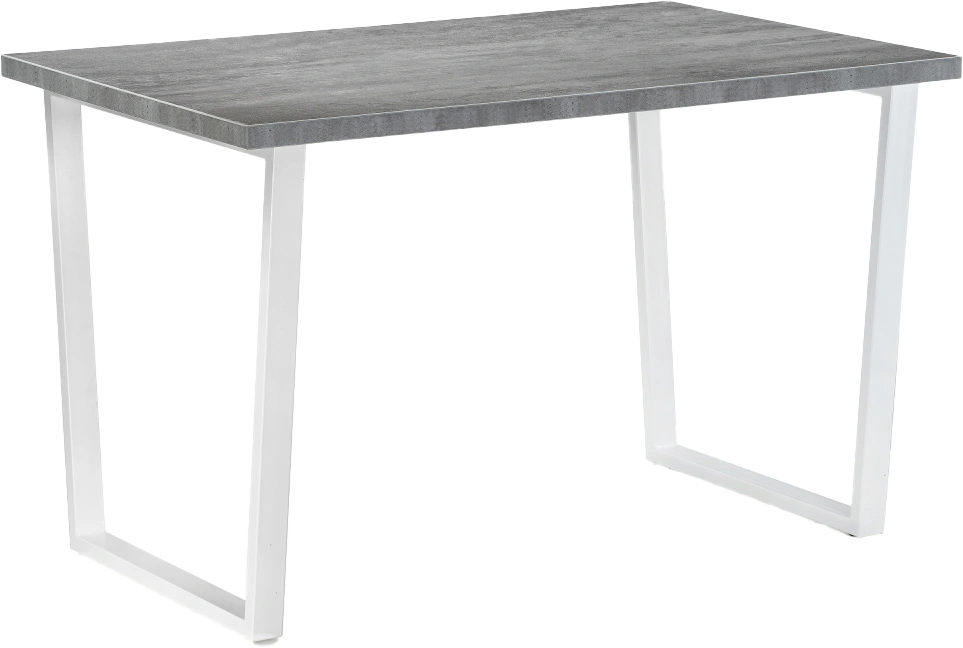 Кухонный стол Лота Лофт, 120x74, ЛДСП, бетон, каркас белый матовый 