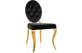 Стул Odda, на металлокаркасе, черный / золотой