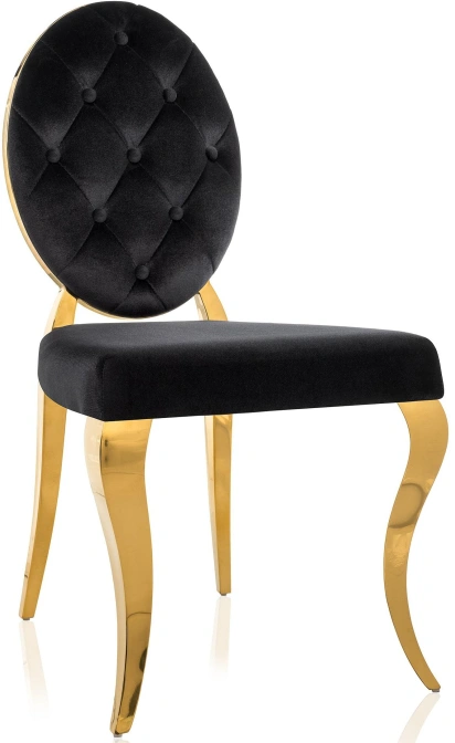 Стул Odda, на металлокаркасе, черный / золотой