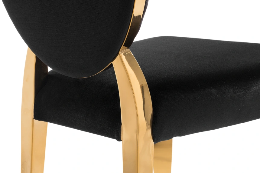 Стул Odda, на металлокаркасе, черный / золотой