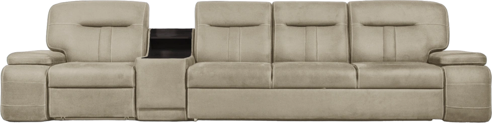 Диван модульный Арт-18, ткань Софа 04, декор Венге Аруба, бар слева 