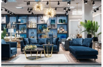 Журнальный стол Dark Emperador, 100x100x40.6, МДФ с полимерным покрытием, коричневый мрамор / золото