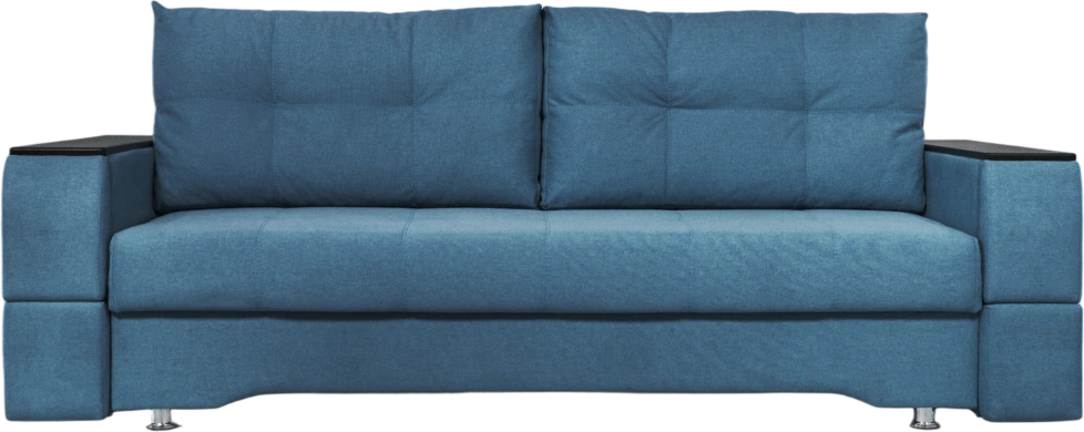 Диван прямой Атлант 2, ткань Tesla biruza, декор Венге