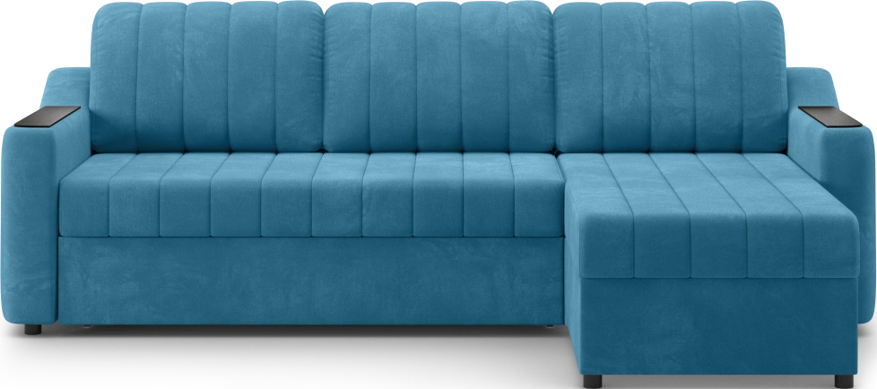 Диван угловой Мурано, модель 101, Maxx 754 (синий) / венге