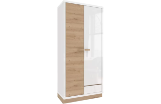 Шкаф распашной Балтимор, двухдверный, Белый/Дуб дикий
