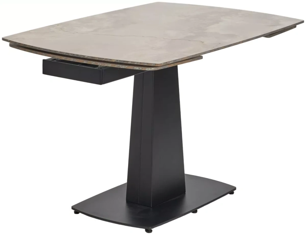 Кухонный раздвижной стол Balde 120, Gloss Amber Jade Solid Ceramic, Black