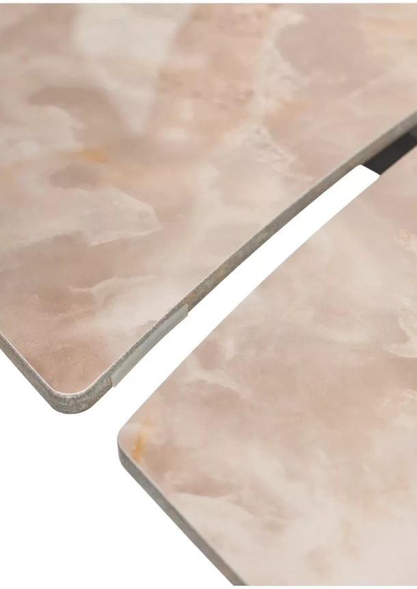 Кухонный раздвижной стол Balde 120, Gloss Amber Jade Solid Ceramic, Black