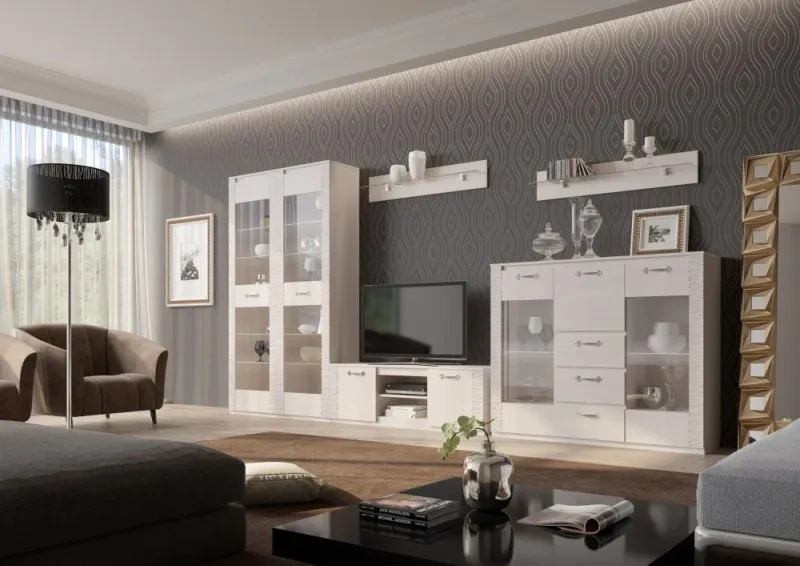 Комод Элана, с баром, бодега белая