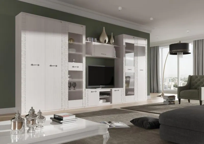 Тумба под ТВ Элана, с полками, бодега белая