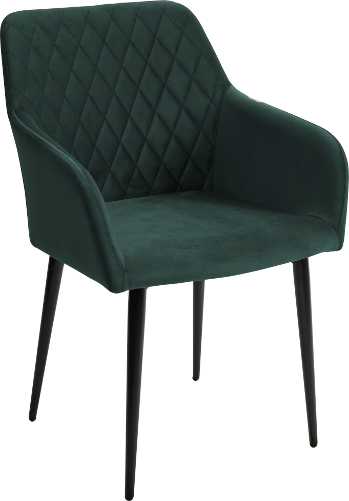 Стул Brandy-X, мягкий, Зеленый #19, велюр, черный каркас