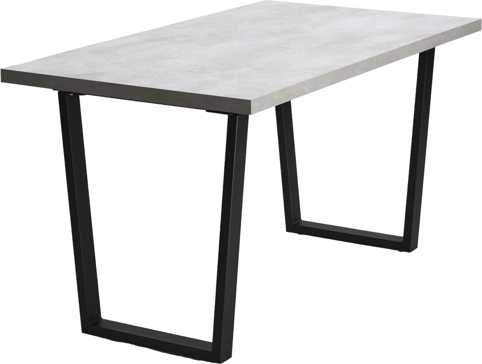 Кухонный стол раздвижной Ливстен 140, Цемент, Черный