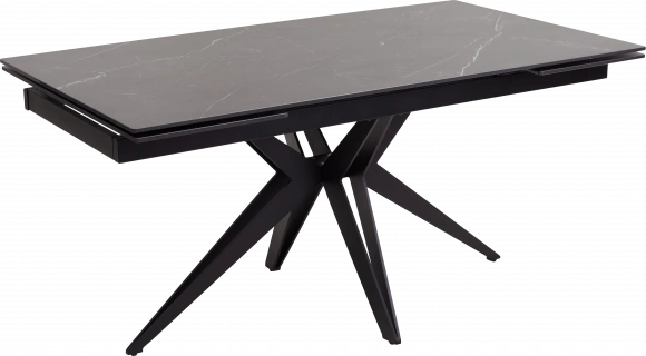 Кухонный стол Forio 160, Matt Black Marble Solid Ceramic, Black