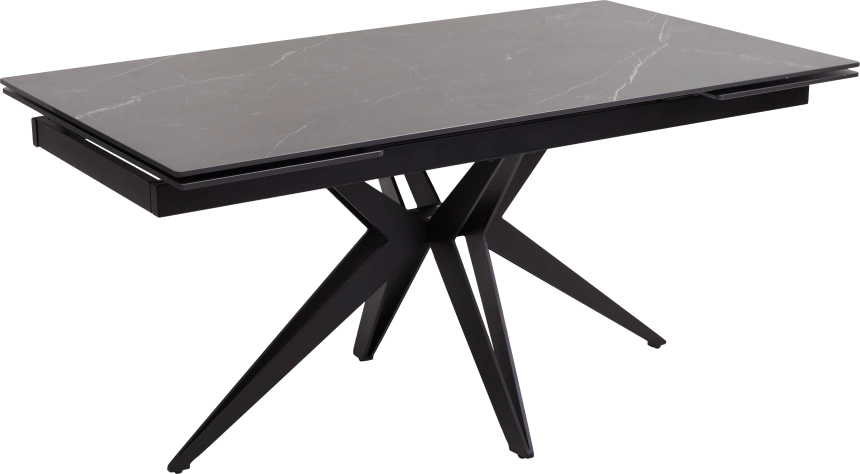 Кухонный стол Forio 160, Matt Black Marble Solid Ceramic, Black