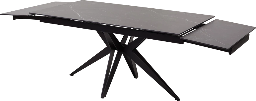 Кухонный стол Forio 160, Matt Black Marble Solid Ceramic, Black